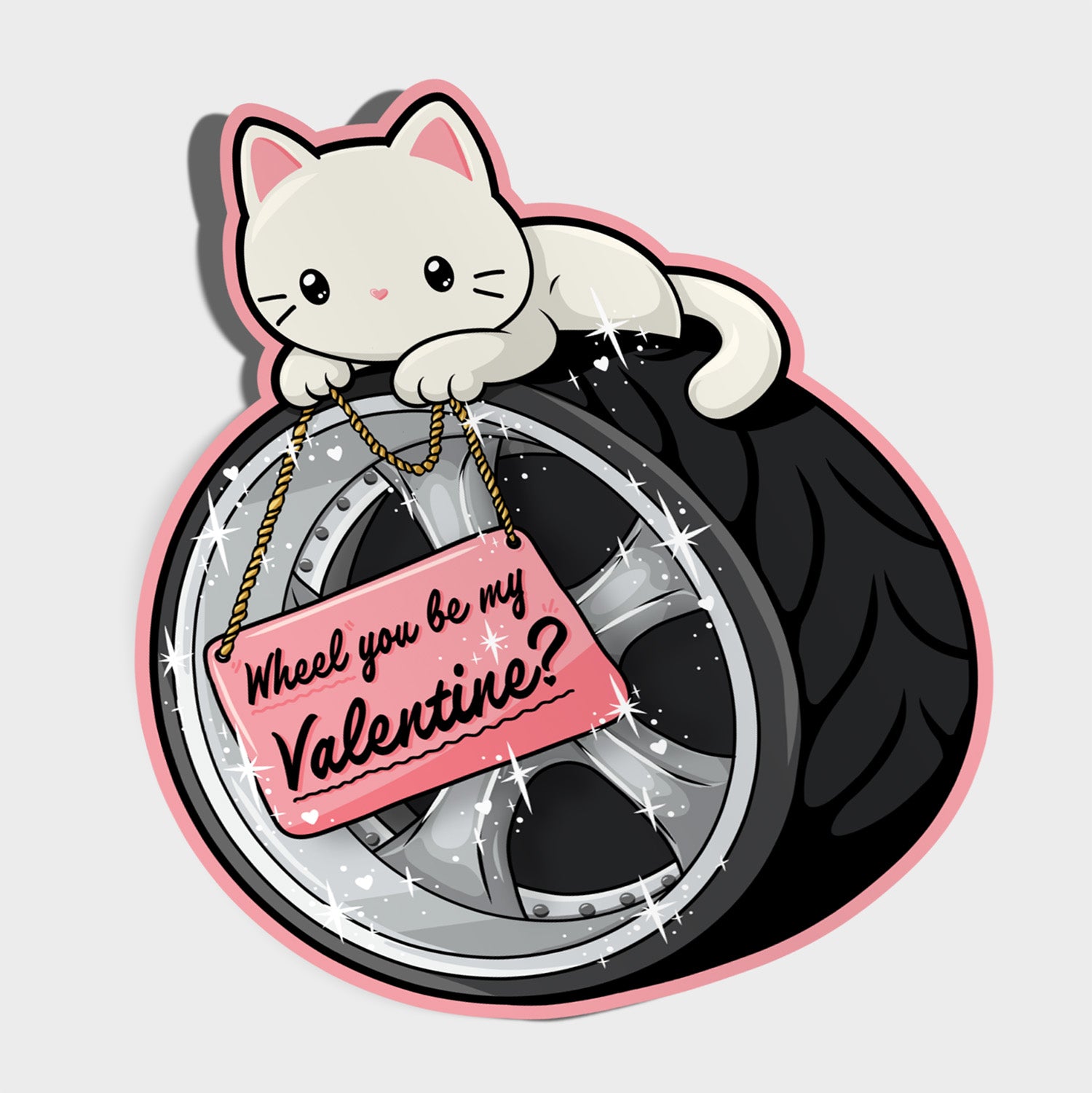 'Wheel' You Be My Valentine? - Slap Sticker