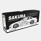 Sakura Livery car vinyl livery kit packaging on a white background