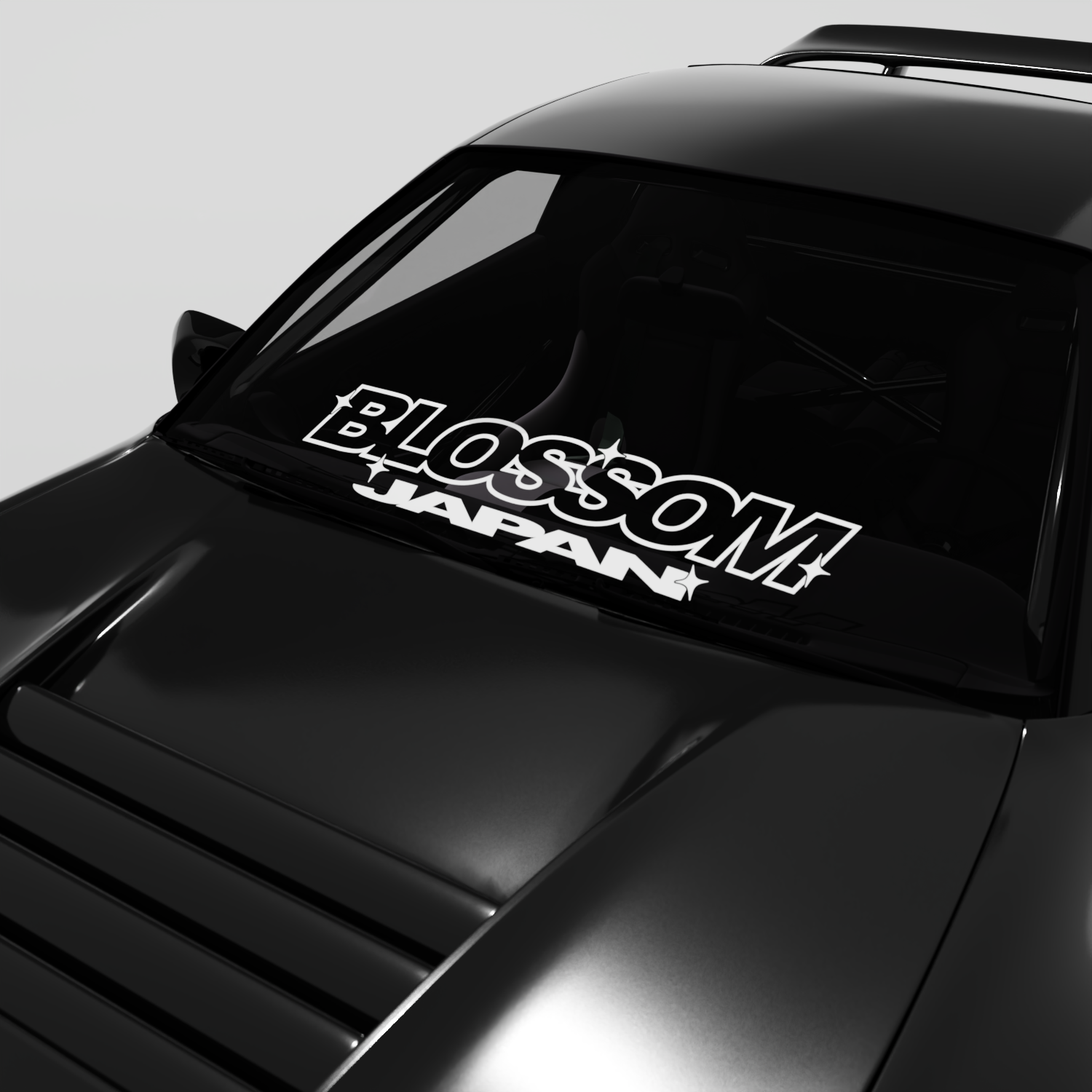 Retro Racer 'Blossom Japan' - XL Front/Rear Window Sticker