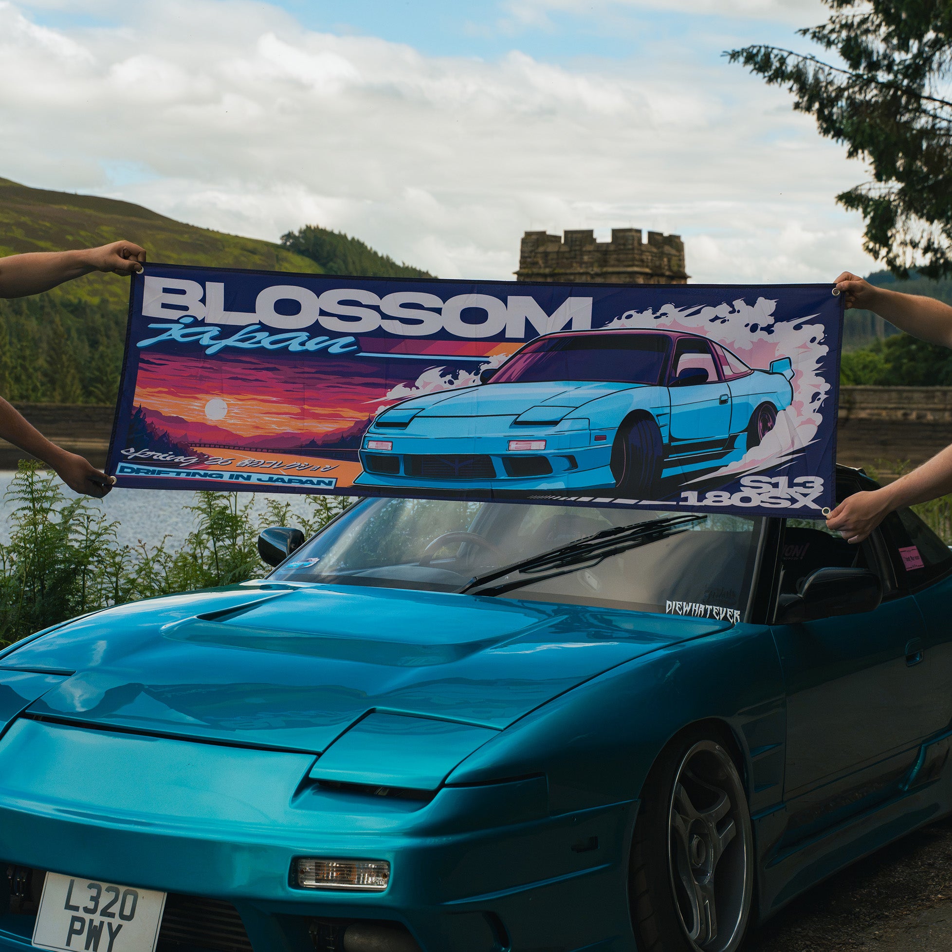 Sunset Drift Garage Flag