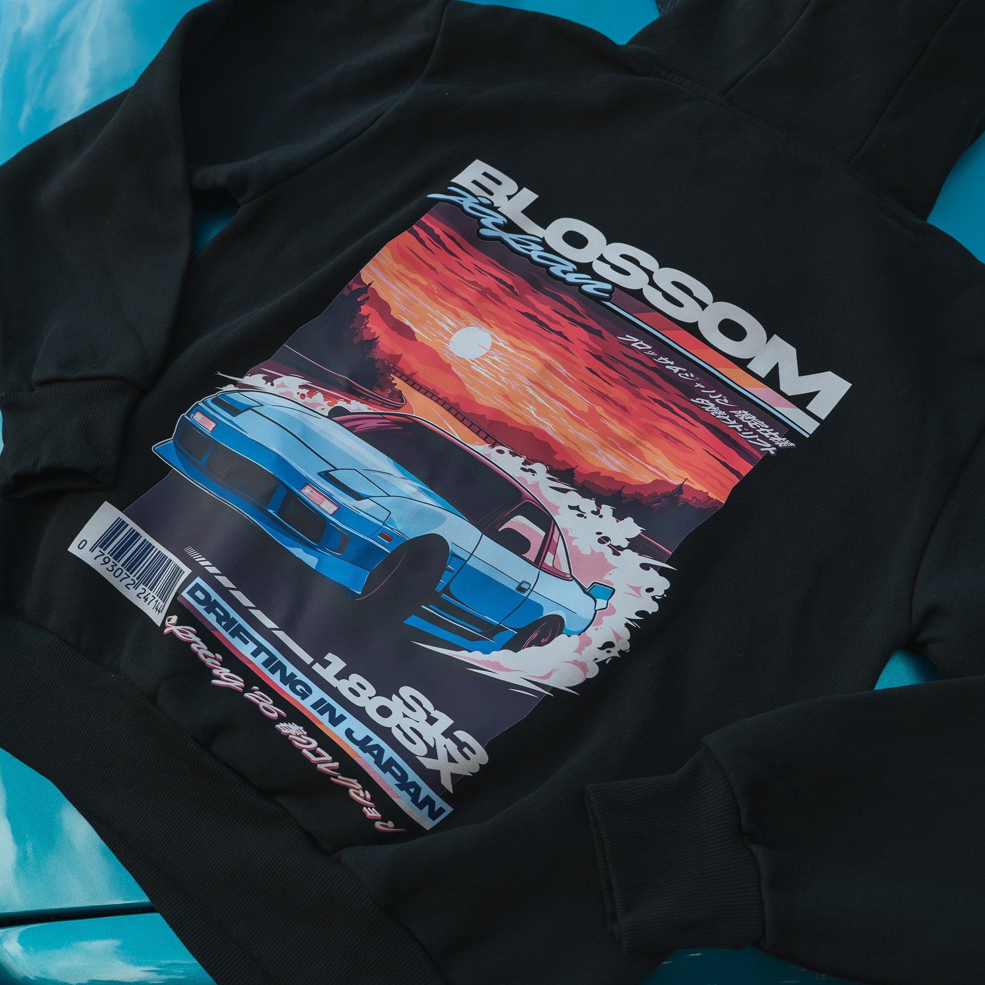 Sunset Drift Relaxed Hoodie - Black