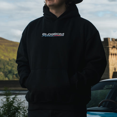 Sunset Drift Relaxed Hoodie - Black