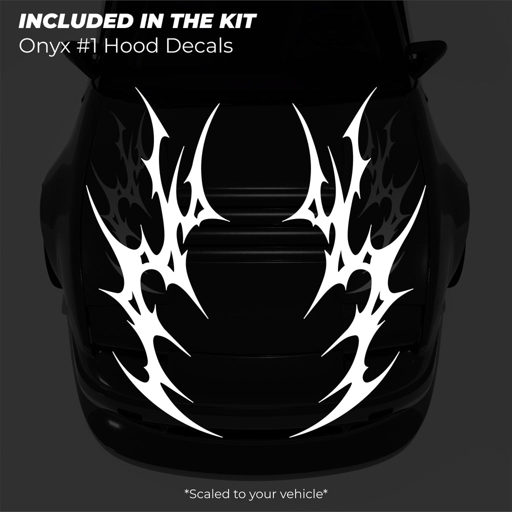 Onyx #1 Hood Decals - Made for Your Car