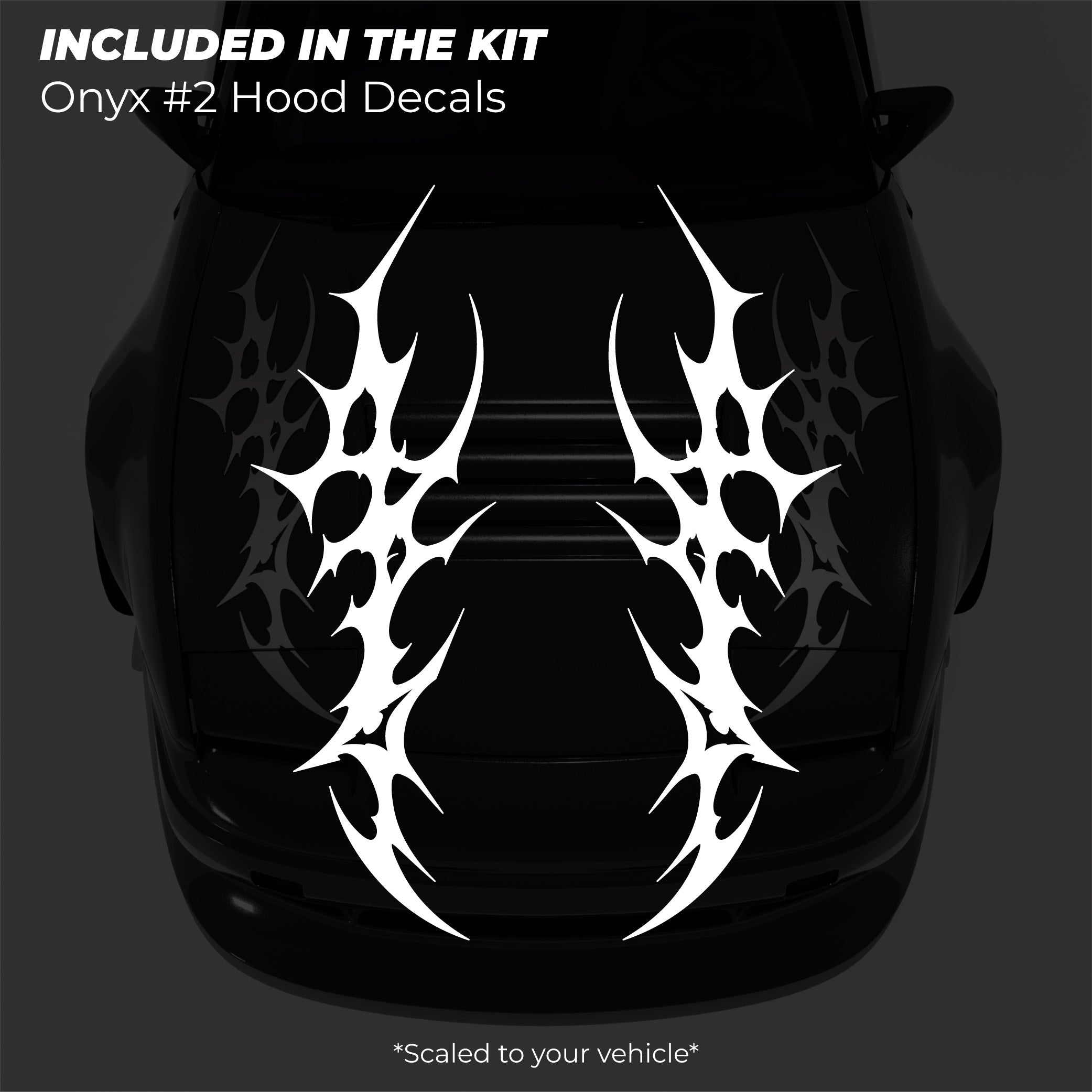 Onyx #2 Hood Decals - Made for Your Car