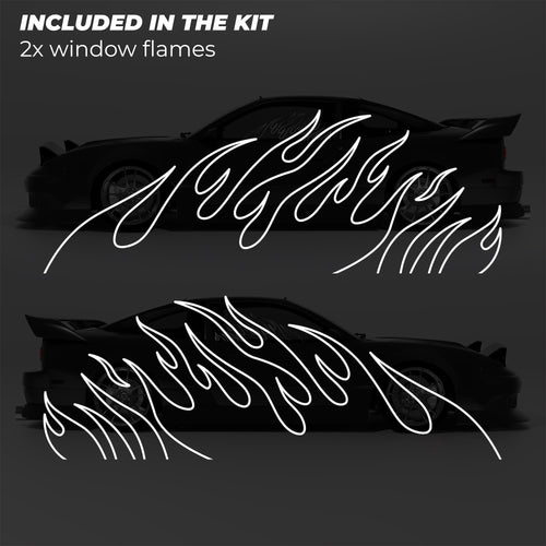 Window Flames (Both Sides) - XL Window Stickers