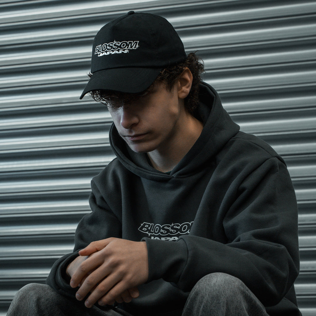 Retro Racer 'Blossom Japan' Cap - Black