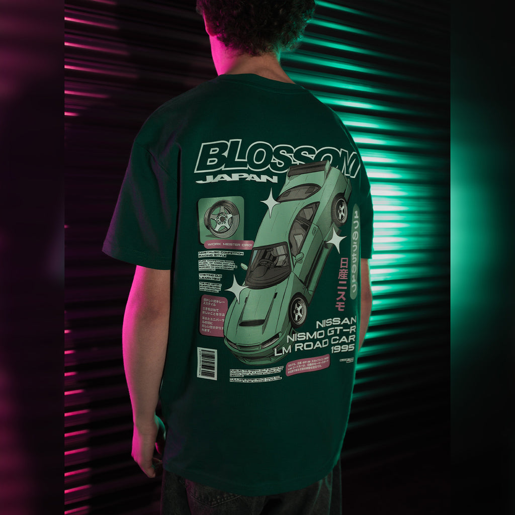 Retro Racer Oversized T-Shirt - Green