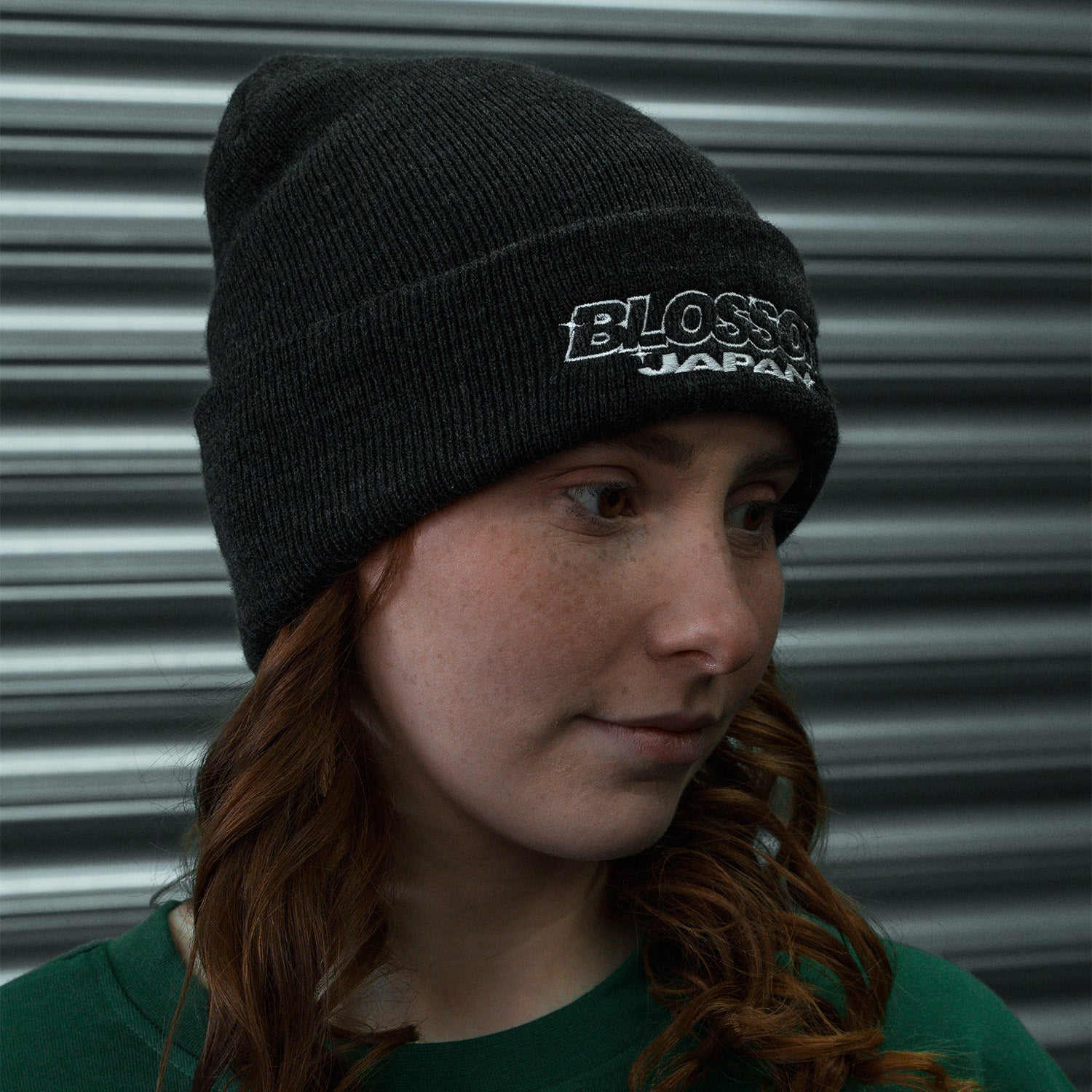 Retro Racer 'Blossom Japan' Beanie - Charcoal Grey