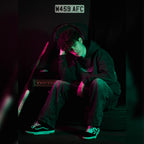 Retro Racer Relaxed Hoodie - Charcoal Grey