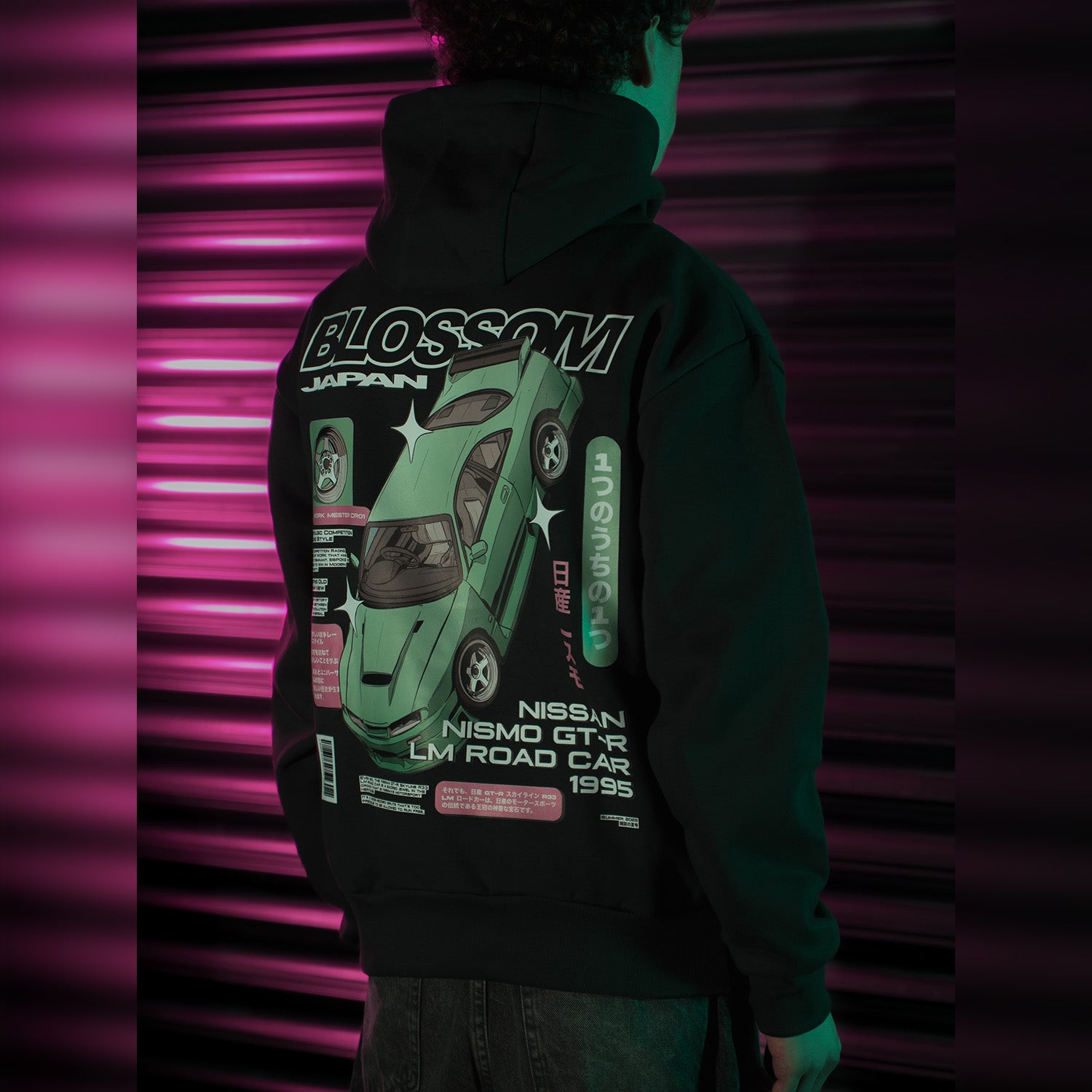 Retro Racer Relaxed Hoodie - Charcoal Grey