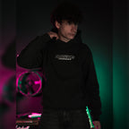 Retro Racer Relaxed Hoodie - Charcoal Grey