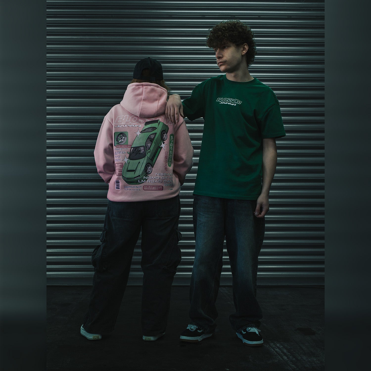 Retro Racer Relaxed Hoodie - Baby Pink