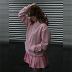 Retro Racer Relaxed Hoodie - Baby Pink