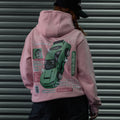 Retro Racer Relaxed Hoodie - Baby Pink