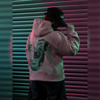 Retro Racer Relaxed Hoodie - Baby Pink
