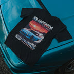 Sunset Drift Oversized T-Shirt - Black