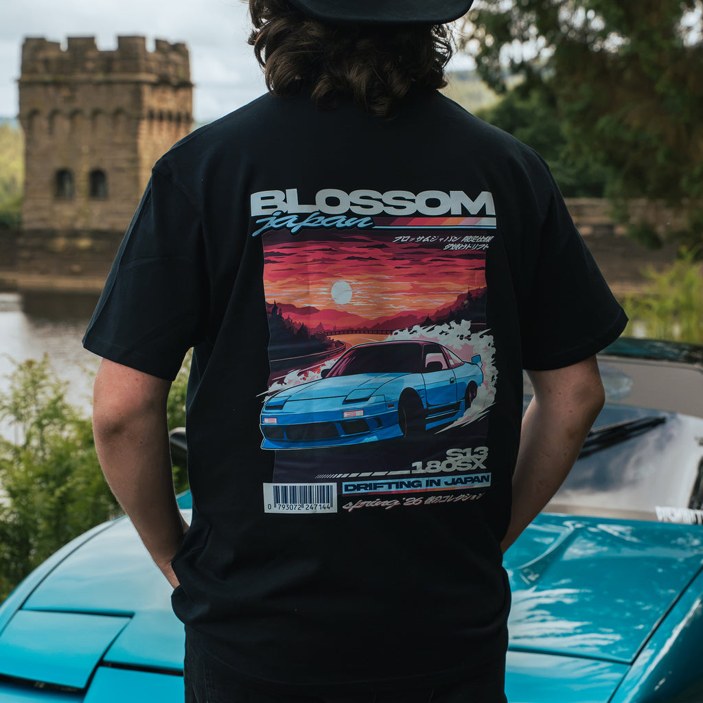 Sunset Drift Oversized T-Shirt - Black