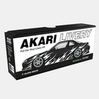 Akari Livery car vinyl livery kit packaging on a white background
