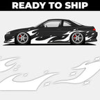 Car with Blossom Automotive Zoku livery flame decals on it