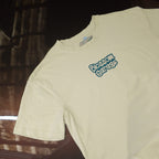 Beige Blossom Garage oversized drift MX5 t-shirt front design