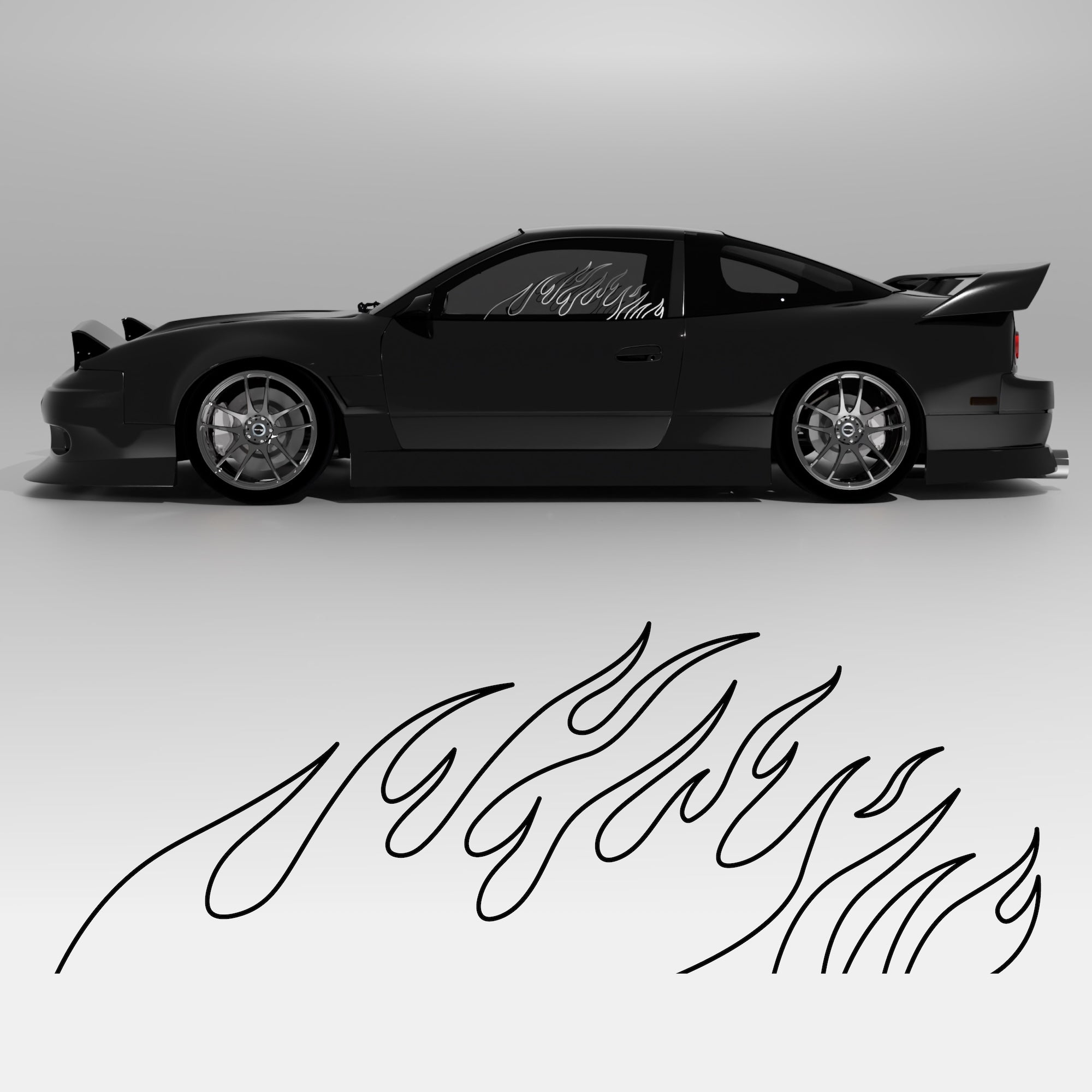 Window Flames (Both Sides) - XL Window Stickers