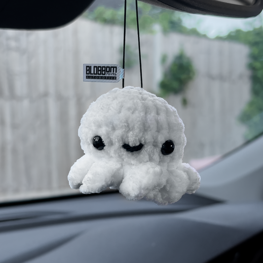 Squishy White Octopus - Car Mirror Hanger