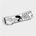 The Blossom Automotive Good Vibes Only - Slap Sticker features black and white stylized ocean waves and clouds on the left, with "GOOD VIBES ONLY" in bold on the right, all set against a light grey background.