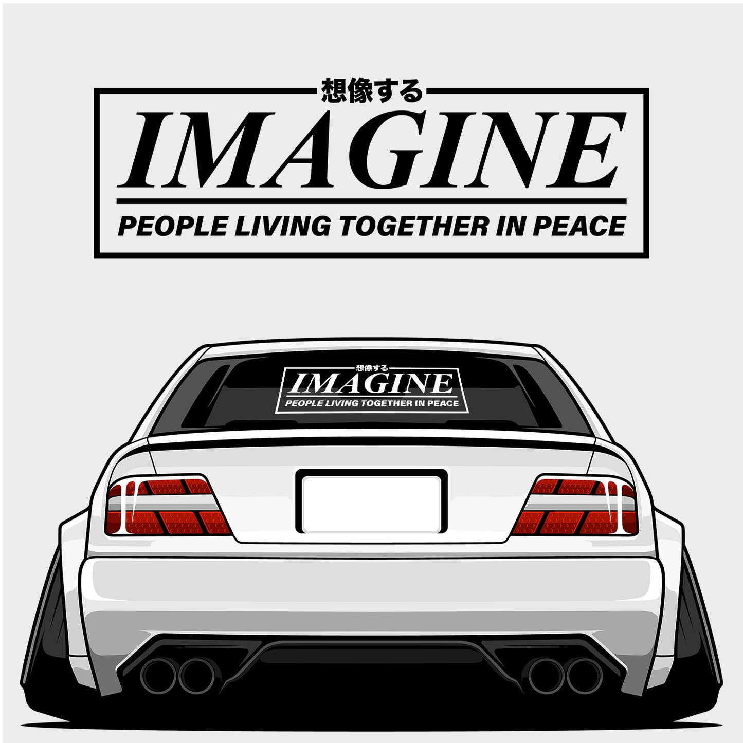 Imagine - XL Rear Window Die-Cut Sticker