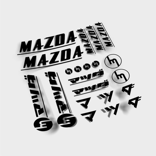 Mazda Retro - Die Cut Sticker Sheet - Gloss White