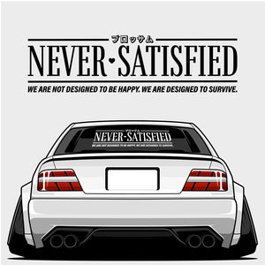 Never Satisfied - XL Rear Window Die-Cut Sticker